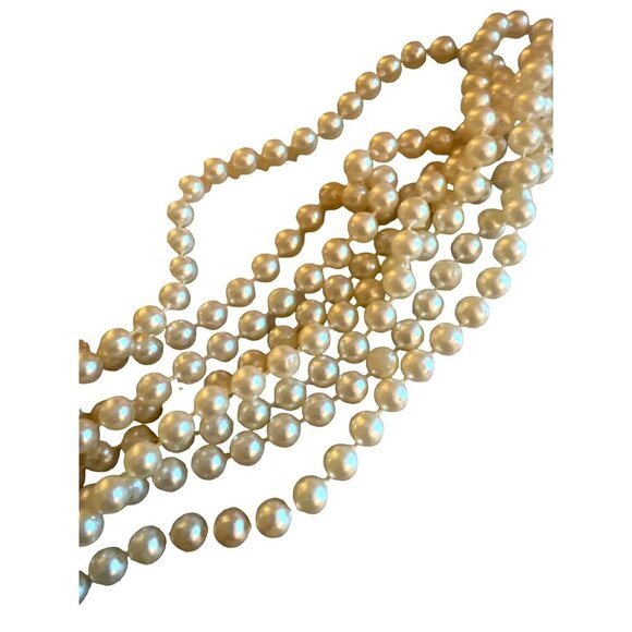 Pearl Necklace Knotted b/w Each Faux Pearl Bead High Quality Opera Lengrh Approx - Picture 2 of 12